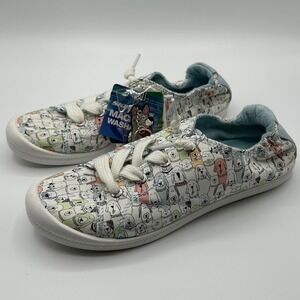 BOBS from Skechers Vegan Dog Print Sneakers Washable Memory Foam Womens 6 NEW